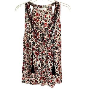 100% silk A.L.C. floral print sleeveless Levi top size 8